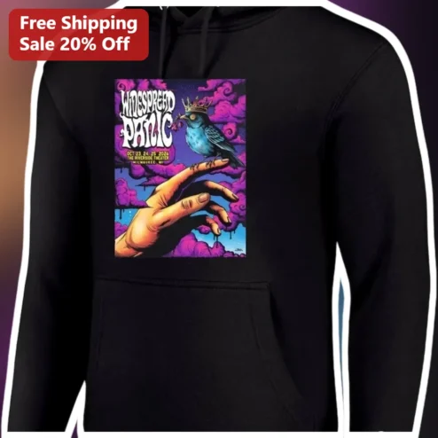 Widespread Panic The Riverside Theater Milwaukee WI Hoodie Psychedelic Bird Art Concert Merch available at our Chicago, Illinois warehouse