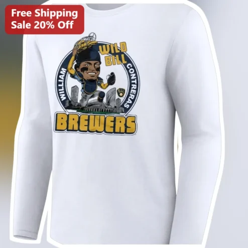 Wild Bill William Contreras Milwaukee Brewers Long Sleeve Tee Baseball Fan Gift