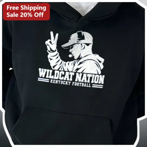 Wildcat Nation Kentucky Football Hoodie Vintage Distressed Coach Graphic Pullover for UK Wildcats Fans Alumni Gift