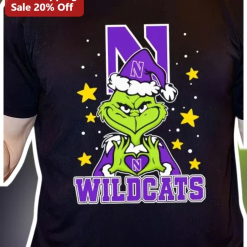 Wildcats The Grinch Christmas Graphic Tee Funny Holiday Spirit Shirt Gift