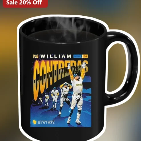 William Contreras Milwaukee Brewers Mug National League Central Catcher Baseball Fan Gift Coffee Cup