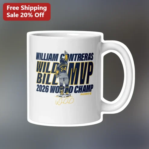 William Contreras Wild Bill MVP 2026 World Champ Mug Milwaukee Brewers Baseball Fan Gift
