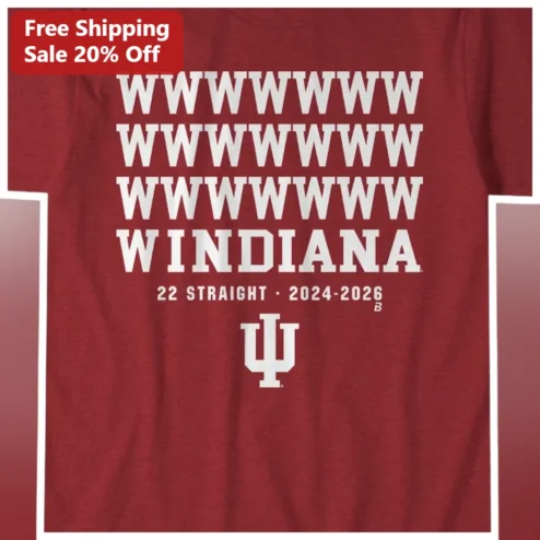 Windiana 22 Straight Indiana University Hoosiers Tee