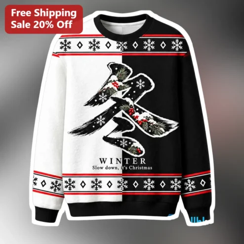Winter Slow Down It's Christmas Sweatshirt Cozy Holiday Crewneck Gift