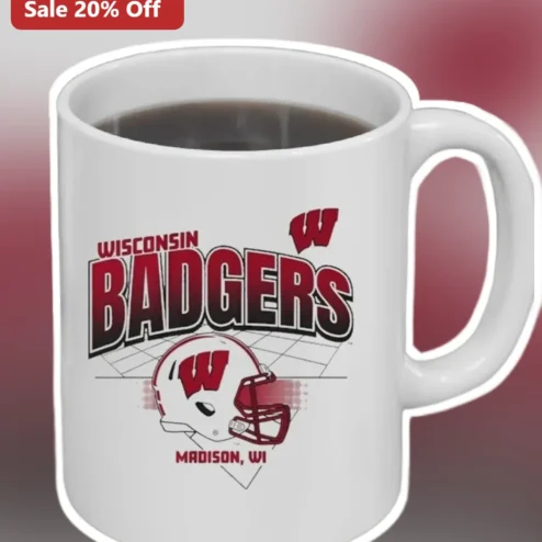 Wisconsin Badgers Madison WI Mug University of Wisconsin Football Coffee Cup Gift for Alumni Fans