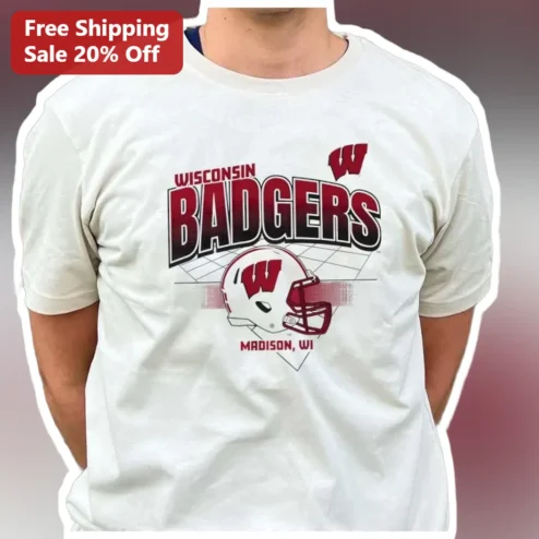 Wisconsin Badgers Madison WI Tee College Football Fan Gear Retro Sports Shirt for Alumni Students