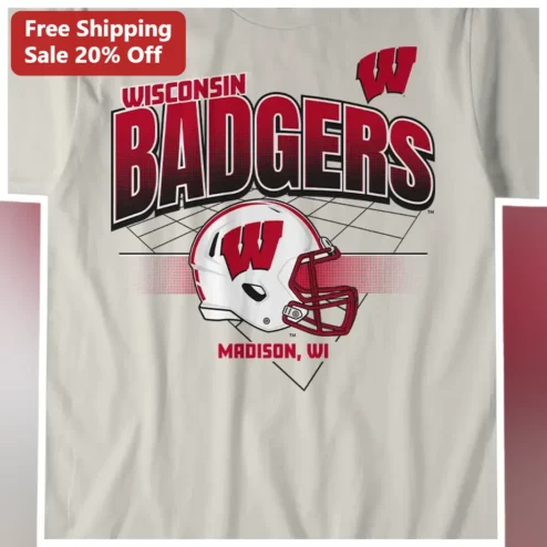 Wisconsin Badgers Madison WI Tee University of Wisconsin Football Fan Gift