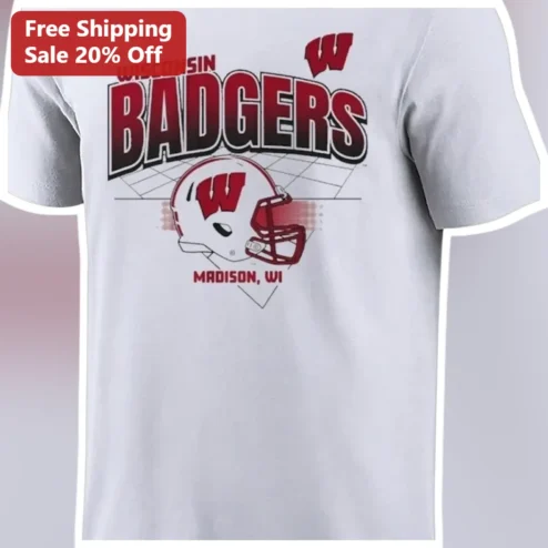 Wisconsin Badgers Madison WI Tee University of Wisconsin Football Game Day Apparel available at our Chicago, Illinois warehouse