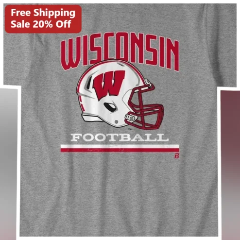 Wisconsin Football Vintage Collegiate Tee University of Wisconsin Badgers Fan Shirt