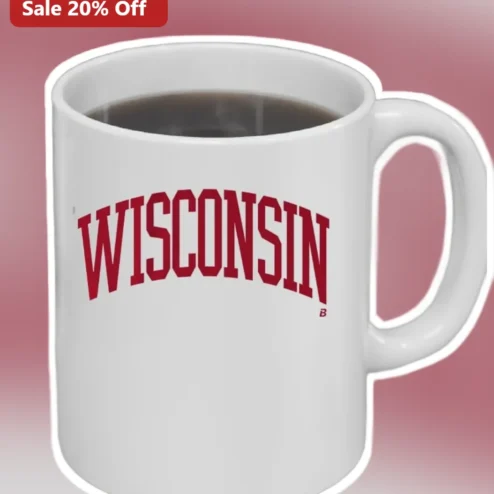 Wisconsin Mug Collegiate Style Coffee Cup Gift for UW Alumni and Badgers Fans