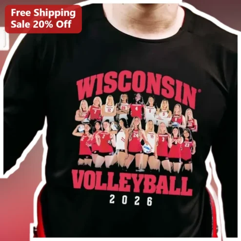 Wisconsin Volleyball Long Sleeve Tee Women Men Game Day Spirit Wear Gift
