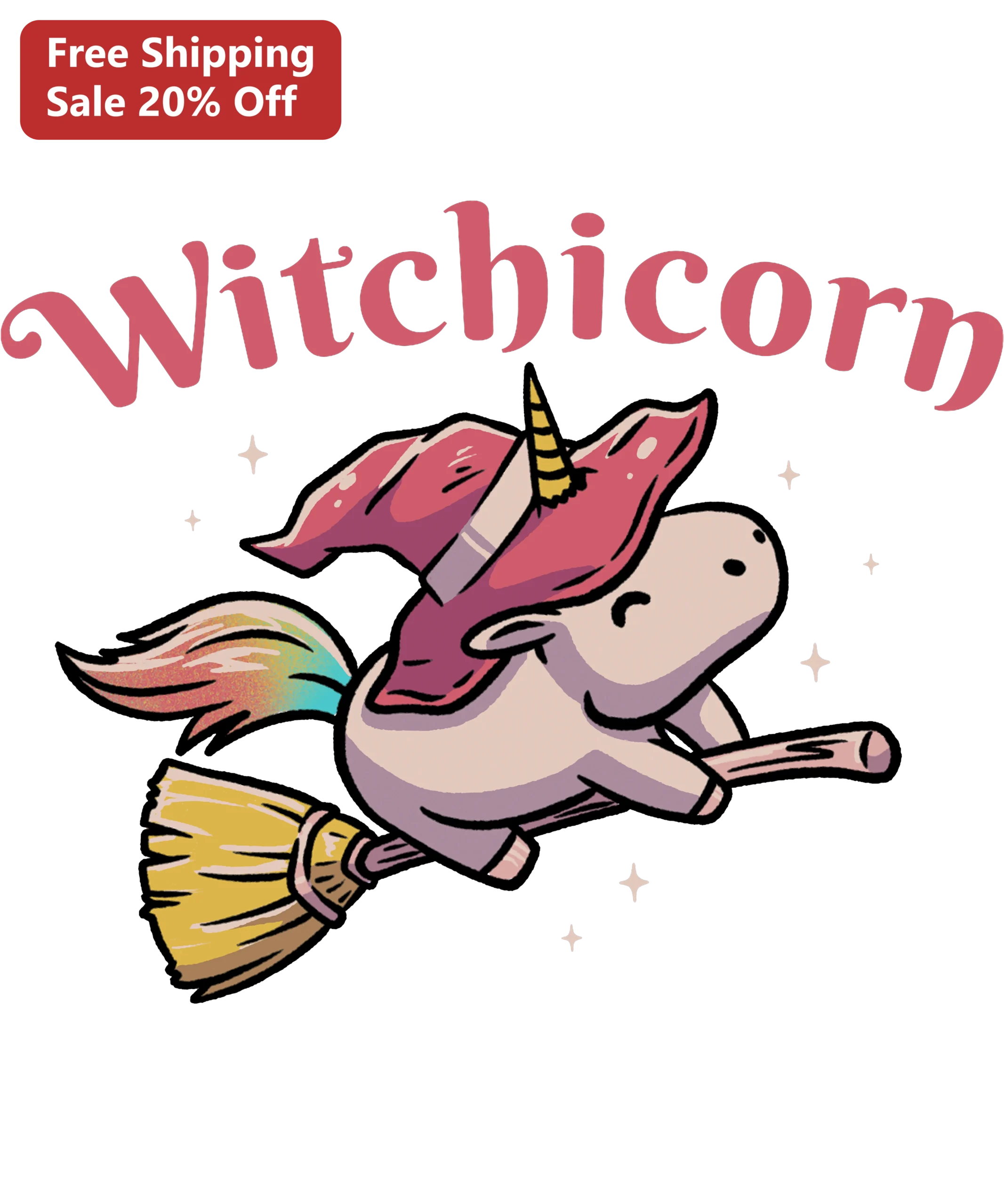 Witchicorn Decal Cute Unicorn Witch Vinyl Sticker for Laptop Car Window Tumbler Halloween Gift