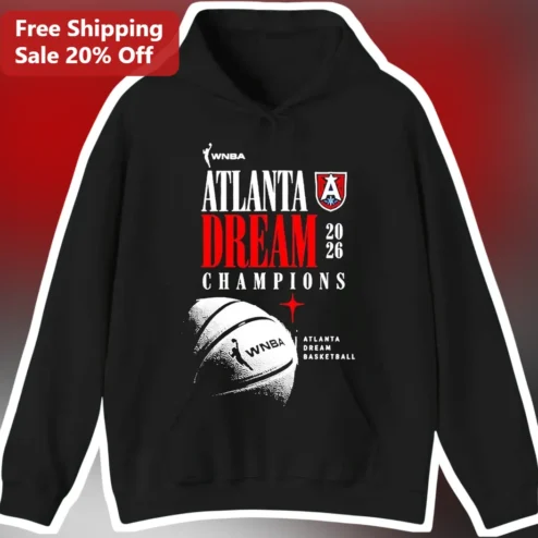 WNBA Atlanta Dream Champions Hoodie Black Pullover Sports Fan Apparel Gift