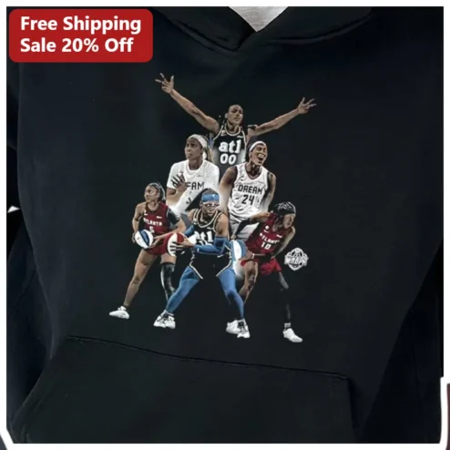 WNBA Hoodie Atlanta Dream Players Collage Graphic Pullover Sweatshirt for Women Basketball Fans