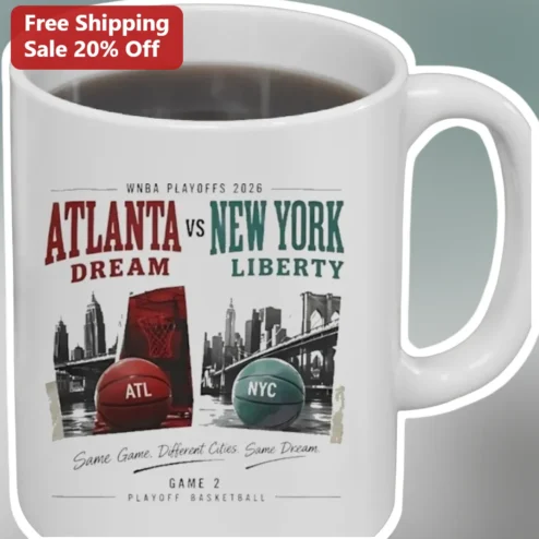 WNBA Playoffs 2026 Atlanta Dream vs New York Liberty Mug Game 2 Basketball Fan Gift