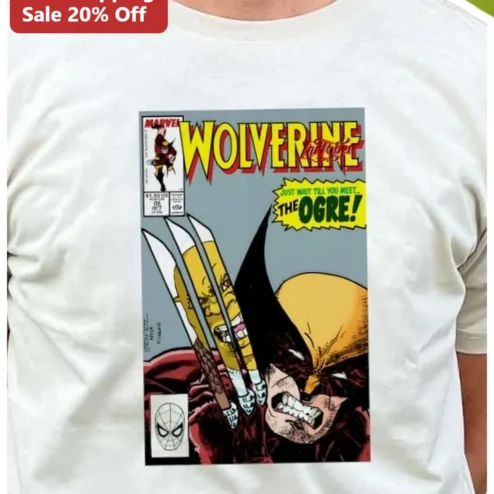 Wolverine Just Wait Till You Meet The Ogre Graphic Tee Marvel X-Men Comic Book Shirt