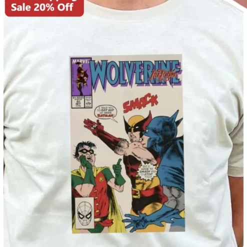 Wolverine Retro Comic Book Cover Graphic Tee Marvel Superhero Mashup Shirt