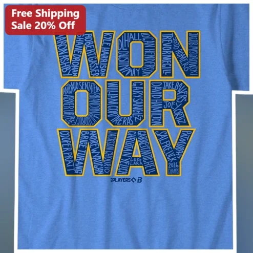 Won Our Way Milwaukee Brewers Baseball Fan Tee