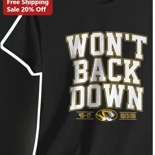 Won't Back Down Tiger Mascot College Football Tee Bold Varsity Graphic Shirt for Men Women