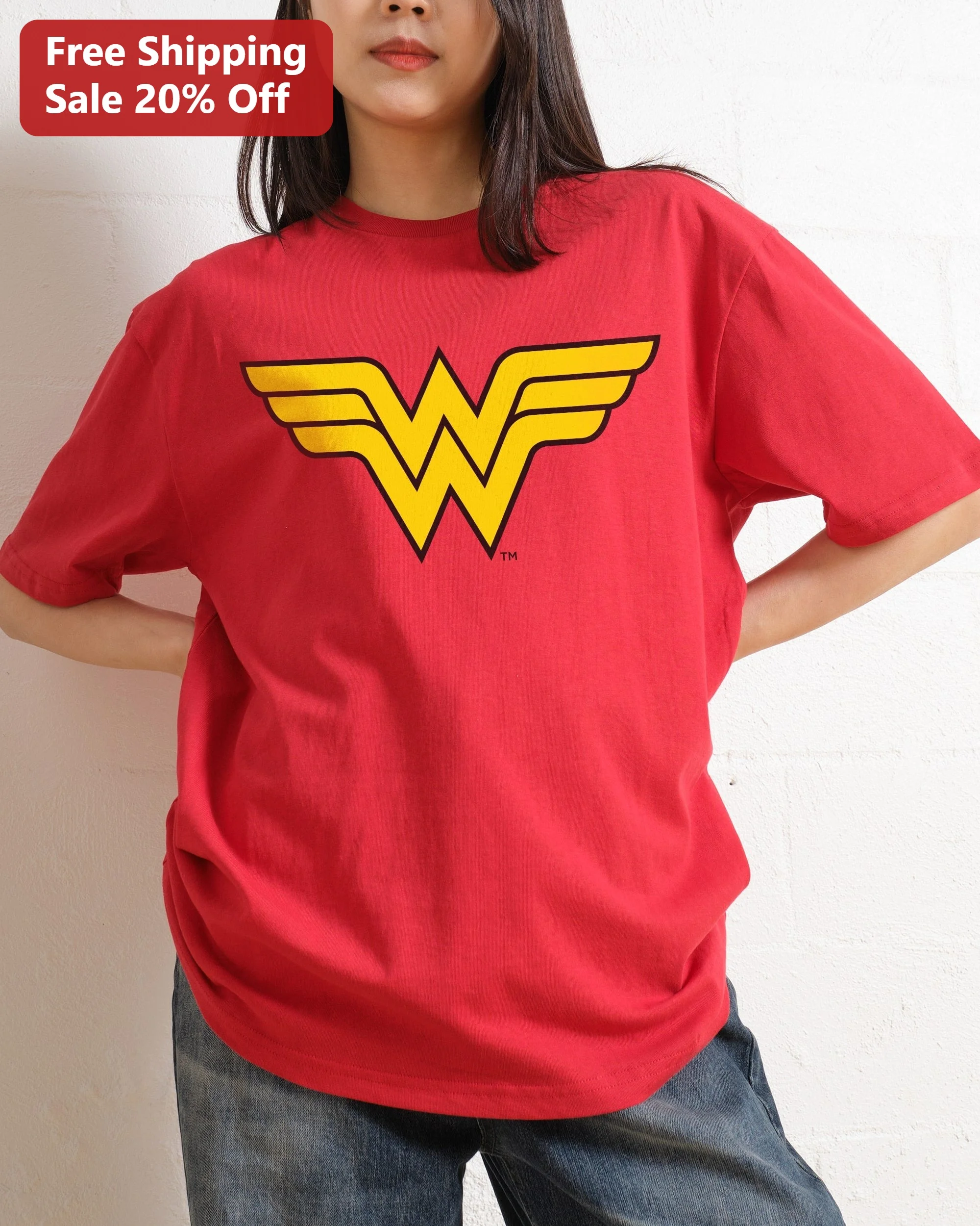 Wonder Woman Tee Classic Logo Graphic T-Shirt for Women DC Comics Superhero Fan Gift