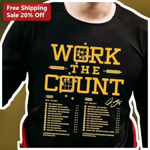 Work The Count Baseball Tee Gavin Lux Signature Dodgers Fan Gear