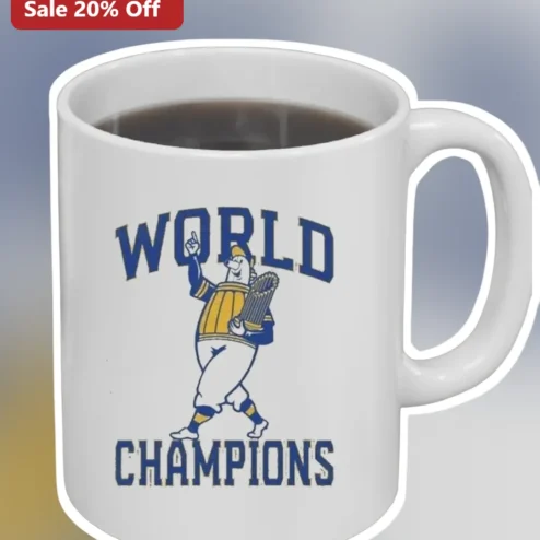 World Champions Vintage Baseball Mug Commemorative Sports Gift for Fans