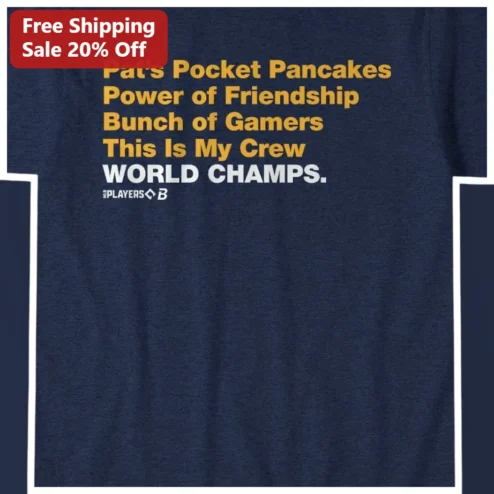 World Champs. Graphic Tee for Gamers and Esports Teams, Bold Typography Victory Shirt