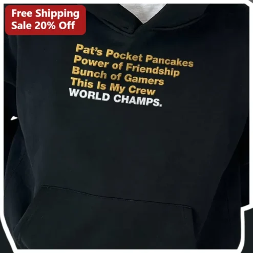 World Champs Hoodie Custom Team Name Embroidered Champion Sweatshirt for Gaming Crew Sports League Gift