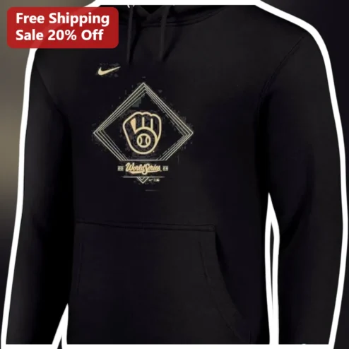 World Series Baseball Glove Hoodie Vintage Gold Diamond Graphic Pullover for MLB Fans
