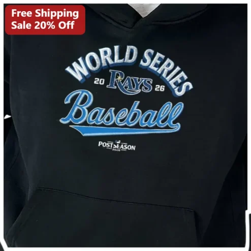 World Series Baseball Hoodie Personalized Rays MLB Fan Gear Varsity Style Black Sweatshirt
