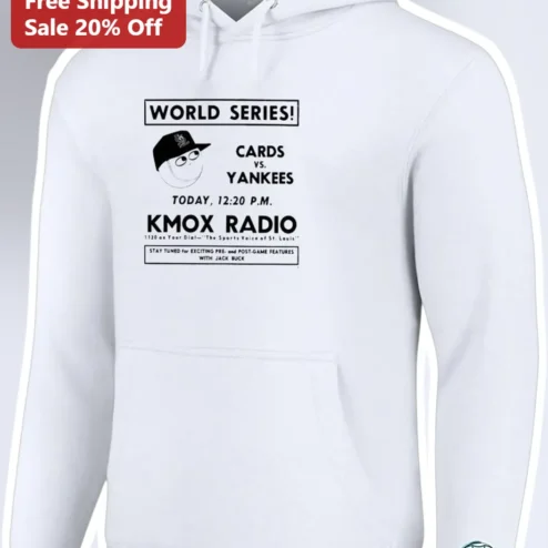 World Series Cards vs Yankees KMOX Radio Hoodie Vintage Jack Buck Baseball Pullover