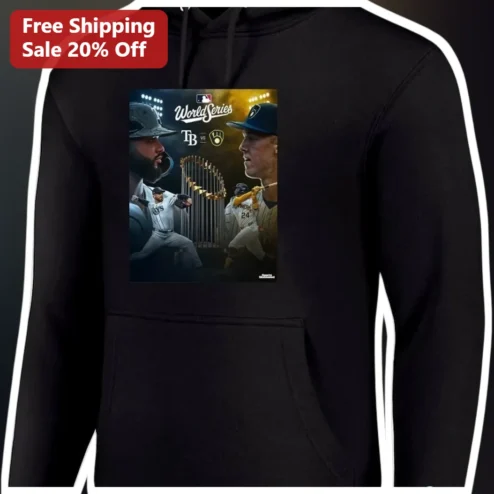 World Series Rays vs Brewers Face-Off Pullover Hoodie Baseball Fan Gift