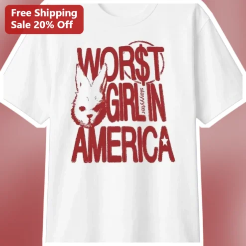 Worst Girl In America Tee Slayyyter Album Fan Merch Distressed Graphic Shirt For Gamers Streamers