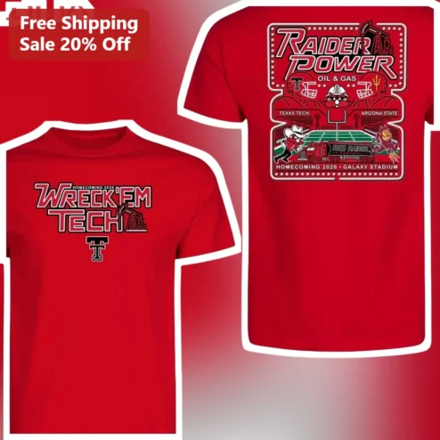 Wreck'Em Tech Raider Power Oil Gas Tee Texas Tech Red Raiders College Football Gift