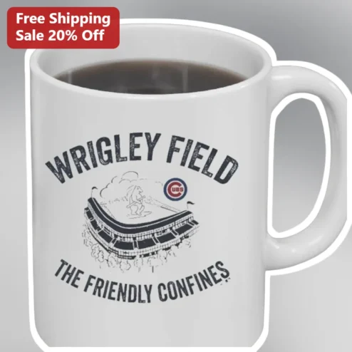 Wrigley Field The Friendly Confines Mug Chicago Cubs Vintage Baseball Stadium Souvenir Gift