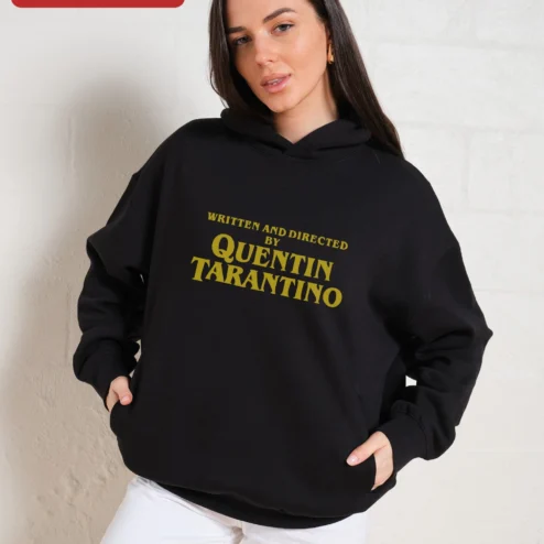 Written and Directed by Quentin Tarantino Hoodie Film Credit Graphic Sweatshirt for Cinephiles