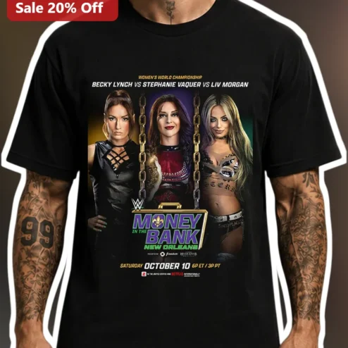 WWE Women's World Championship Becky Lynch vs Stephanie Vaquer vs Liv Morgan Money in the Bank New Orleans Graphic Tee