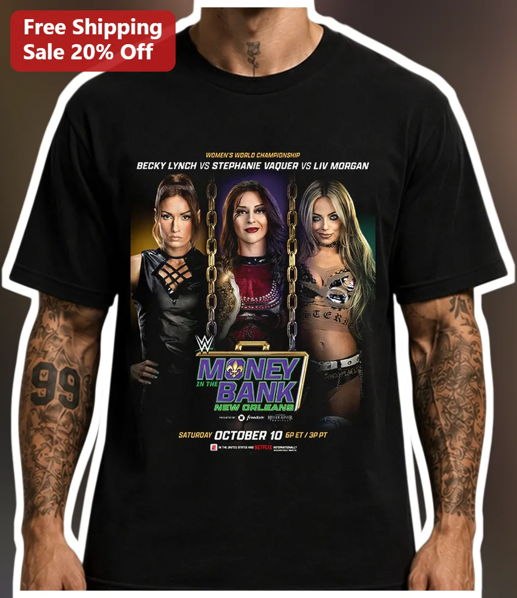 WWE Women's World Championship Becky Lynch vs Stephanie Vaquer vs Liv Morgan Money in the Bank New Orleans Graphic Tee