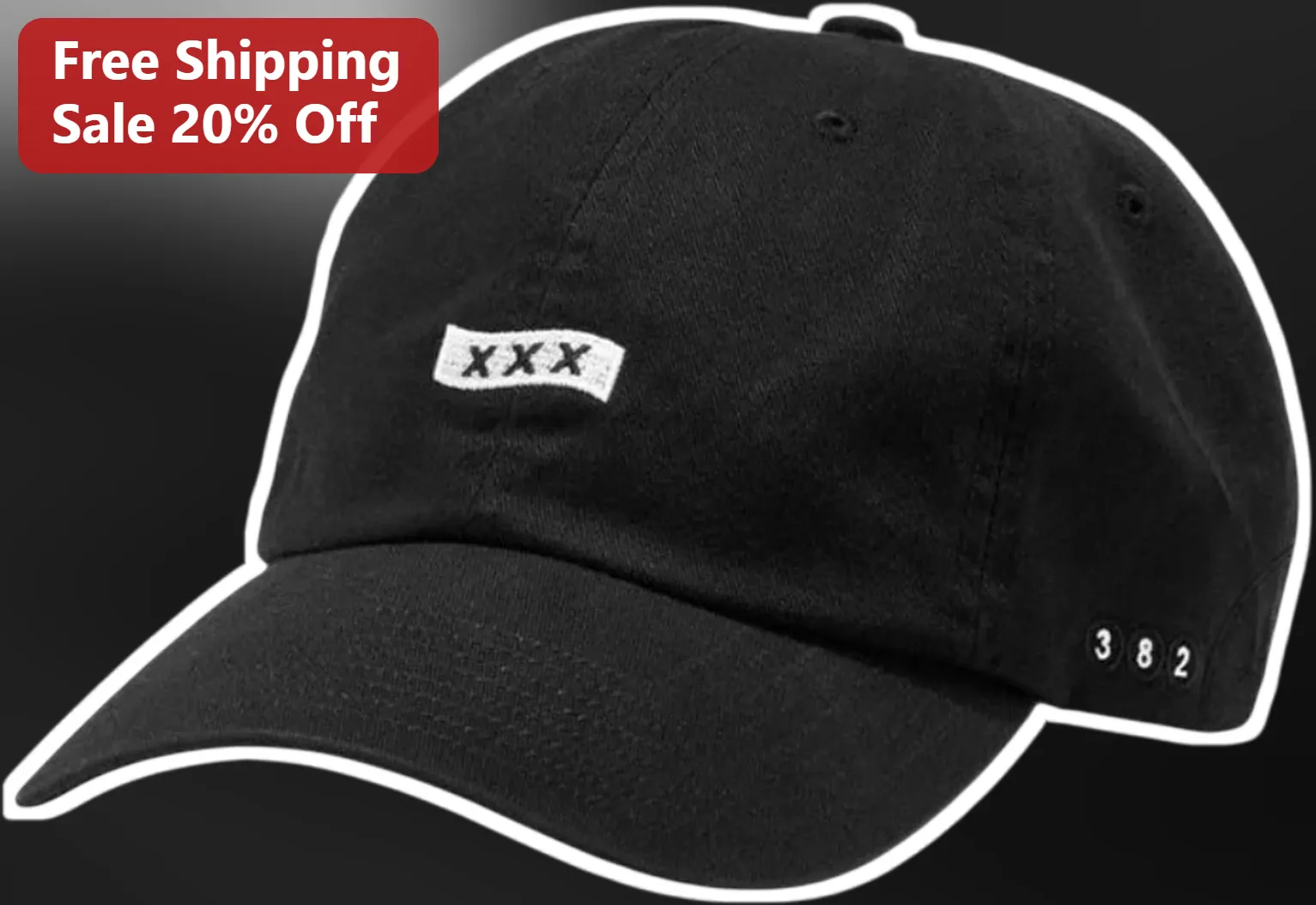 XXX Cap Black Distressed Baseball Hat Streetwear Embroidered Patch Dad Hat Unisex Cotton Snapback