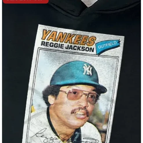 Yankees Reggie Jackson Outfield Tee Vintage Baseball Card Design Retro MLB Legend Apparel