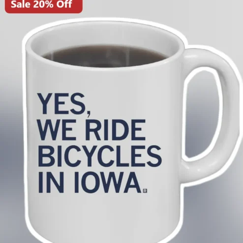 Yes We Ride Bicycles In Iowa Mug Cyclist Gift for Iowa Residents Bike Lovers