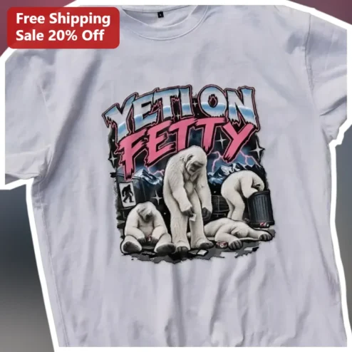 YETI ON FETTY Tee Crypto Meme Yeti Graphic Shirt Streetwear Apparel