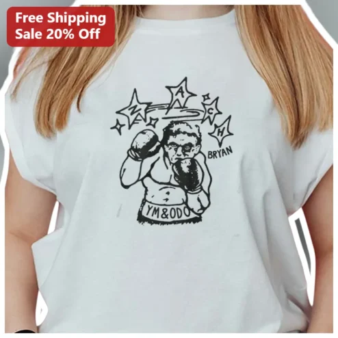 YM&ODO Boxing Fighter Vintage Tattoo Art Custom Name Personalized Graphic Tee