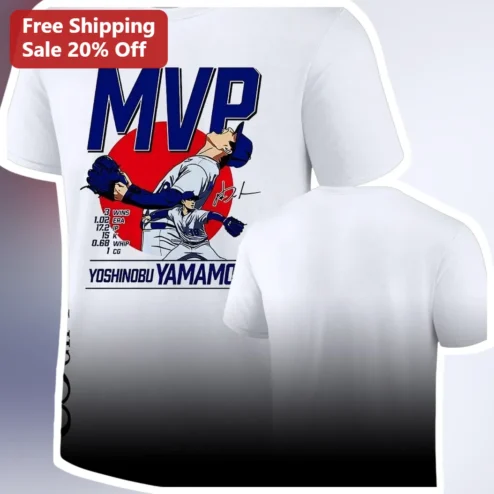 Yoshinobu Yamamoto MVP World Series Champion Baseball Stats Graphic Tee