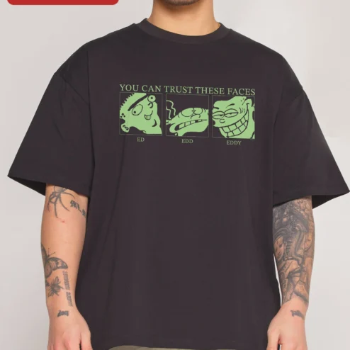 You Can Trust These Faces Ed Edd n Eddy Graphic Tee Cartoon Network Retro Streetwear Shirt