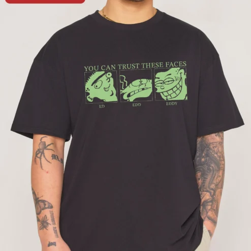 You Can Trust These Faces Ed Edd n Eddy Graphic Tee Retro Cartoon Humor Shirt