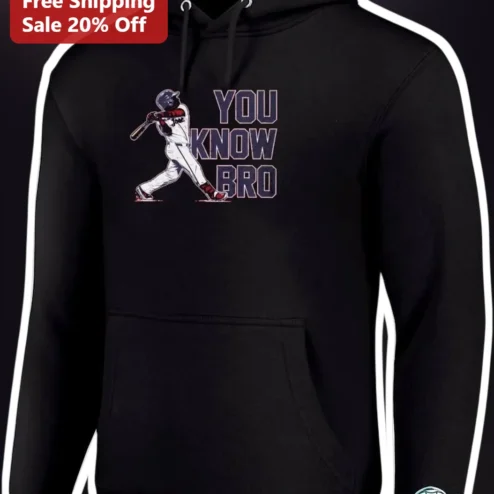 You Know Bro Hoodie Funny Baseball Swing Graphic Pullover Gift for Brother