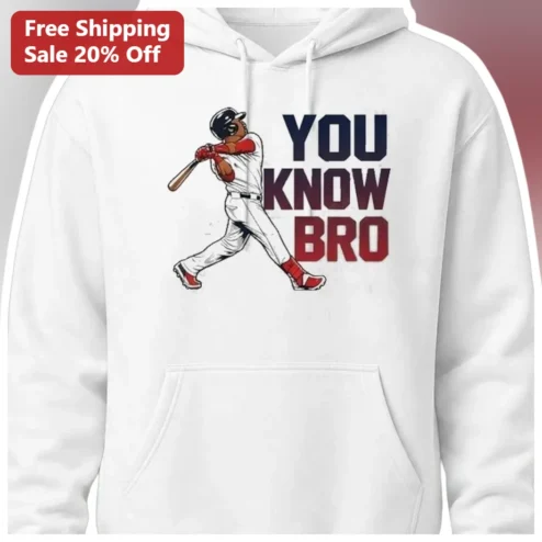 YOU KNOW BRO Hoodie Vintage Baseball Swing Graphic Funny Brother Gift Pullover