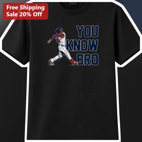 You Know Bro Vintage Baseball Player Graphic Tee Funny Sports Humor Shirt for Men