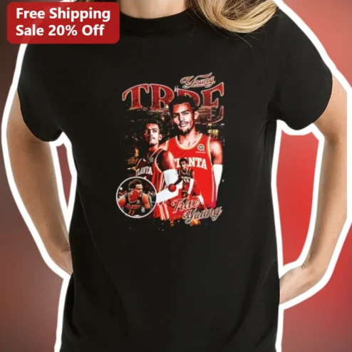 Young TRAE Tee Trae Young Vintage Distressed Graphic Basketball Shirt